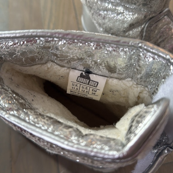 Rubber Duck for J Crew Metallic Silver Snow Joggers Size 12.5 - Picture 5 of 8